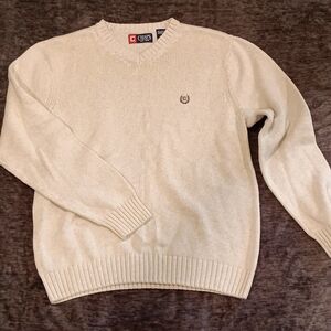 Chaps Men's Cream Crewneck Sweater